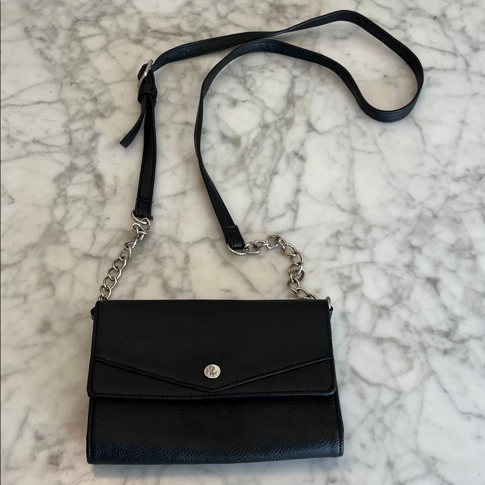 Elegant Small Black Leather Crossbody Bag